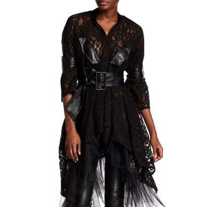 NWT: Cascading Lace and Tulle Shirt Dress
